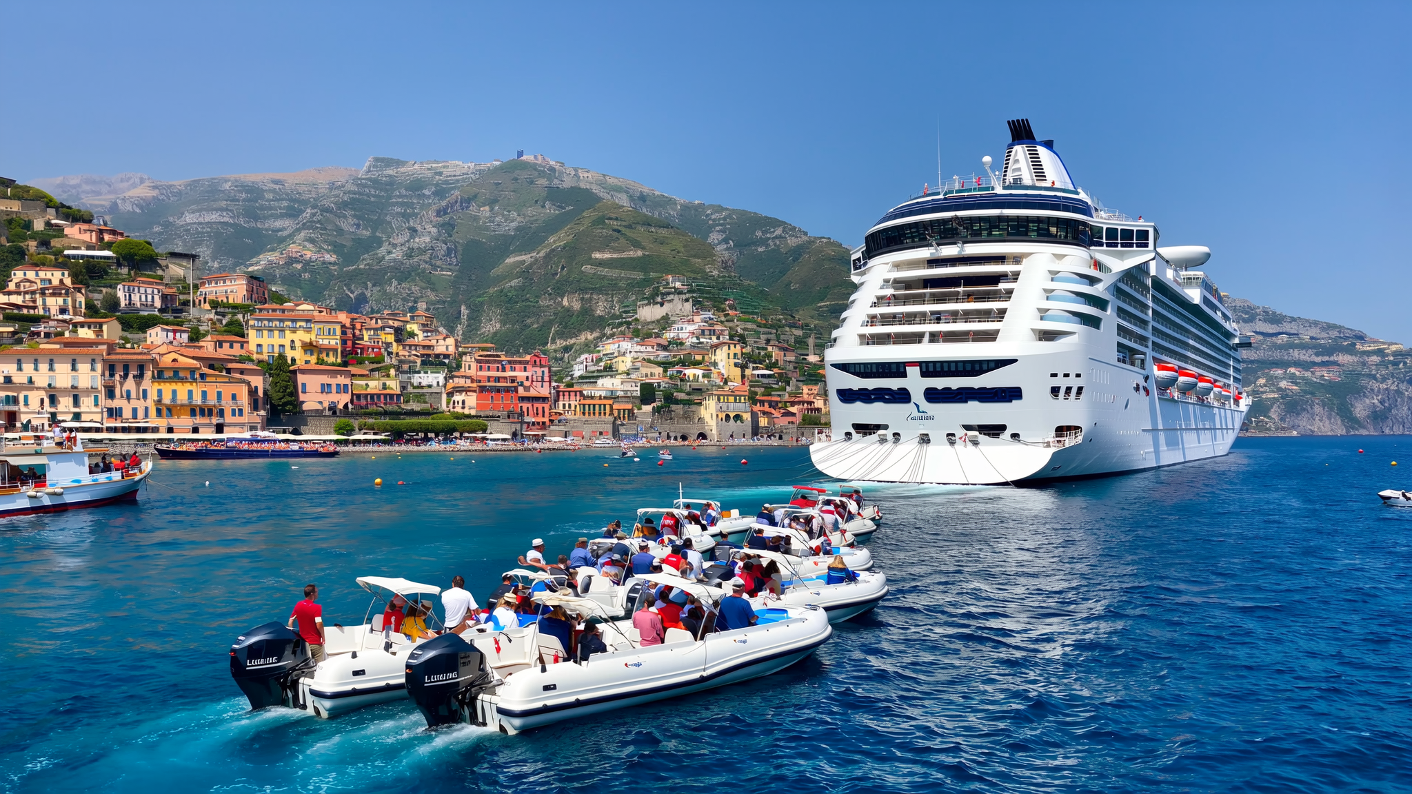 Harmony of the Seas makes history as first Oasis-class ship to tender in La Spezia